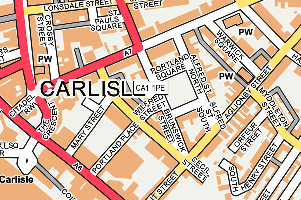 CA1 1PE map - OS OpenMap – Local (Ordnance Survey)