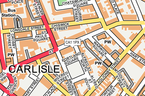 CA1 1PX map - OS OpenMap – Local (Ordnance Survey)