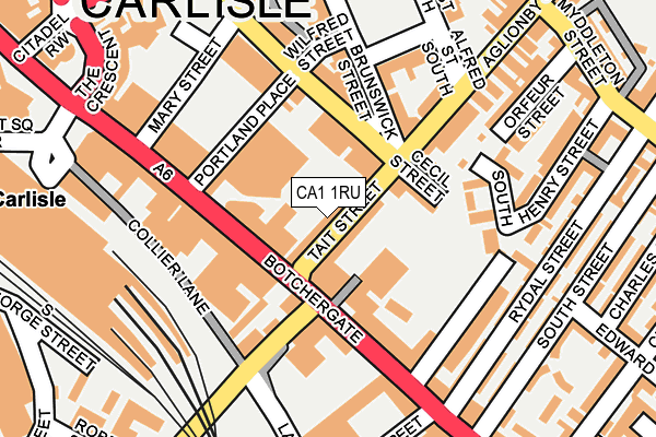 CA1 1RU map - OS OpenMap – Local (Ordnance Survey)