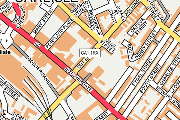 CA1 1RX map - OS OpenMap – Local (Ordnance Survey)