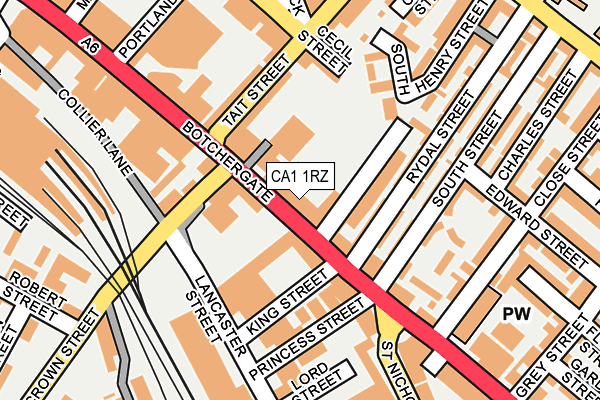 CA1 1RZ map - OS OpenMap – Local (Ordnance Survey)