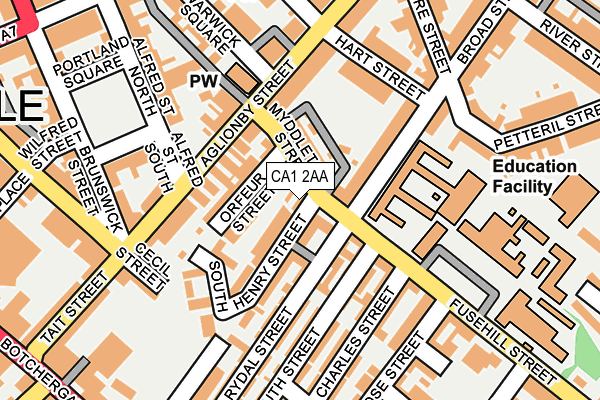 CA1 2AA map - OS OpenMap – Local (Ordnance Survey)