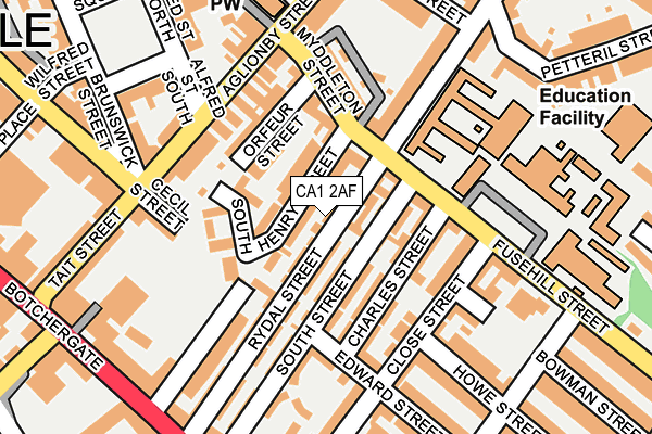 CA1 2AF map - OS OpenMap – Local (Ordnance Survey)