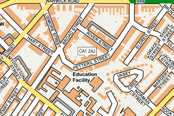 CA1 2AJ map - OS OpenMap – Local (Ordnance Survey)