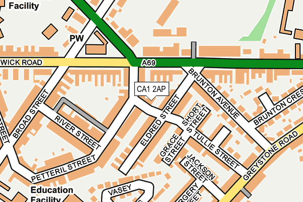 CA1 2AP map - OS OpenMap – Local (Ordnance Survey)