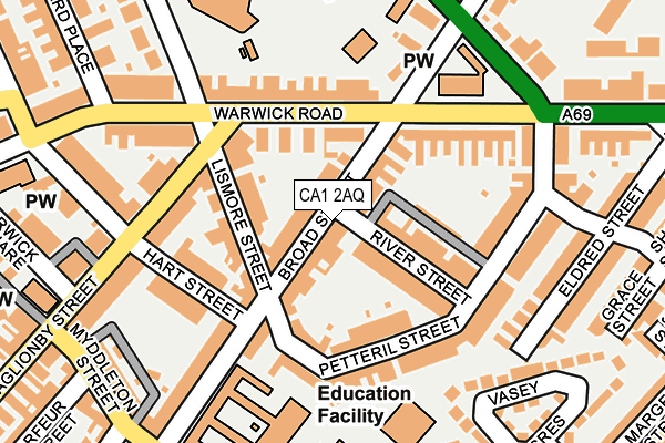 CA1 2AQ map - OS OpenMap – Local (Ordnance Survey)