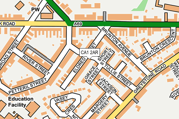 CA1 2AR map - OS OpenMap – Local (Ordnance Survey)