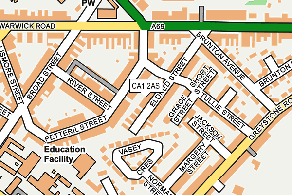 CA1 2AS map - OS OpenMap – Local (Ordnance Survey)