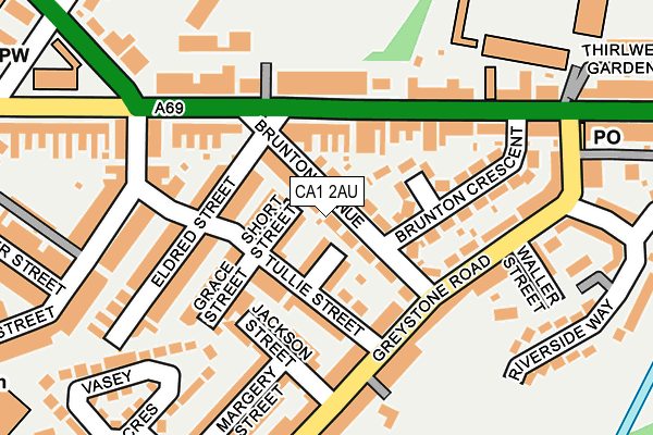 CA1 2AU map - OS OpenMap – Local (Ordnance Survey)