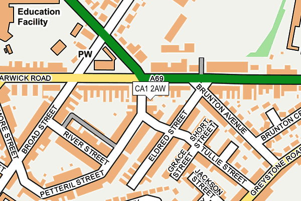 CA1 2AW map - OS OpenMap – Local (Ordnance Survey)