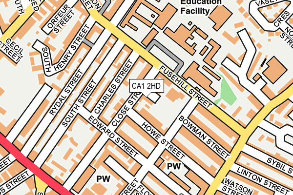 CA1 2HD map - OS OpenMap – Local (Ordnance Survey)