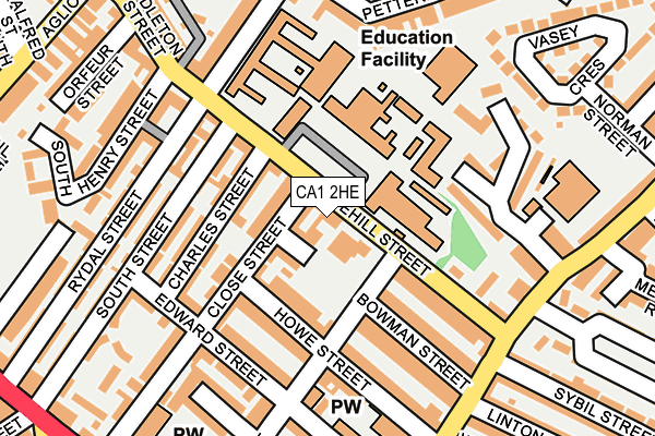 CA1 2HE map - OS OpenMap – Local (Ordnance Survey)