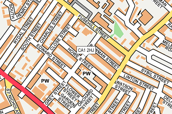 CA1 2HJ map - OS OpenMap – Local (Ordnance Survey)