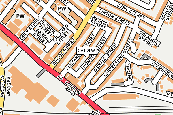 CA1 2LW map - OS OpenMap – Local (Ordnance Survey)