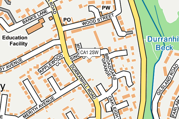 CA1 2SW map - OS OpenMap – Local (Ordnance Survey)