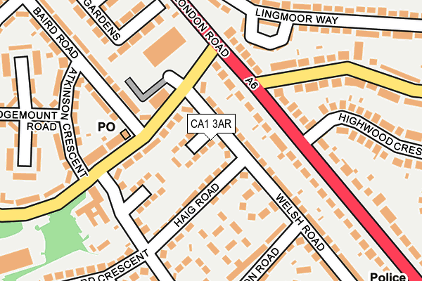 CA1 3AR map - OS OpenMap – Local (Ordnance Survey)
