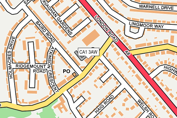 CA1 3AW map - OS OpenMap – Local (Ordnance Survey)