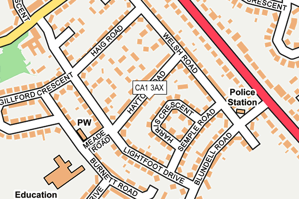 CA1 3AX map - OS OpenMap – Local (Ordnance Survey)