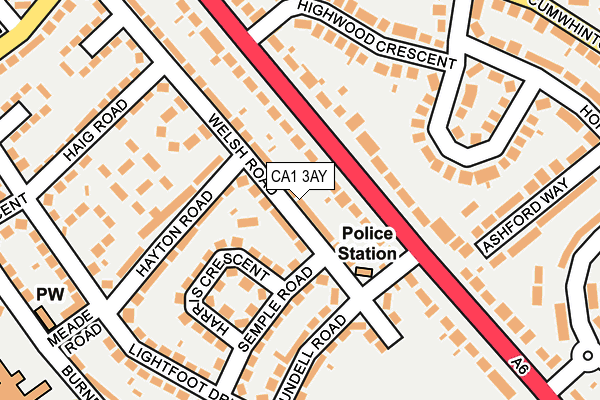 CA1 3AY map - OS OpenMap – Local (Ordnance Survey)