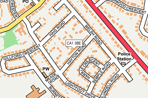 CA1 3BE map - OS OpenMap – Local (Ordnance Survey)