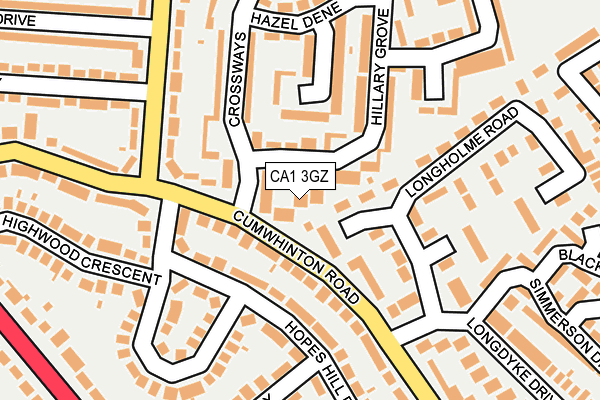 CA1 3GZ map - OS OpenMap – Local (Ordnance Survey)