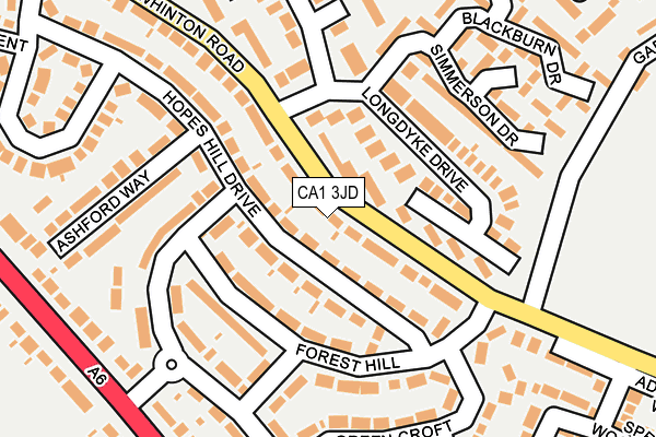 CA1 3JD map - OS OpenMap – Local (Ordnance Survey)