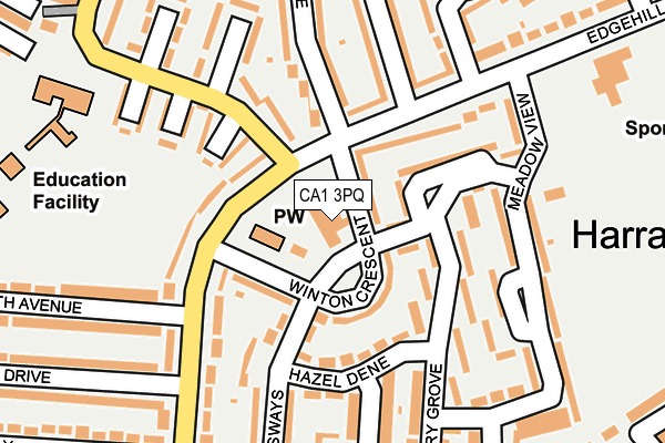 CA1 3PQ map - OS OpenMap – Local (Ordnance Survey)