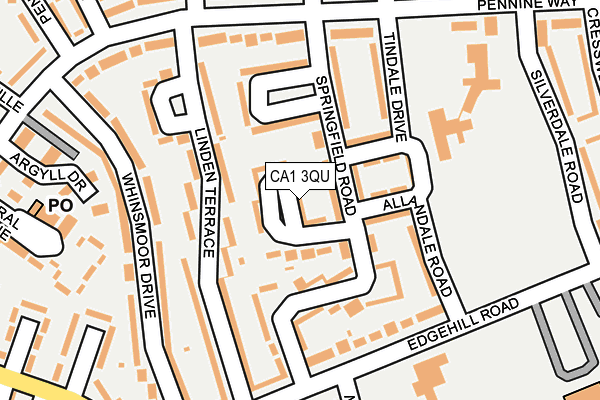 CA1 3QU map - OS OpenMap – Local (Ordnance Survey)