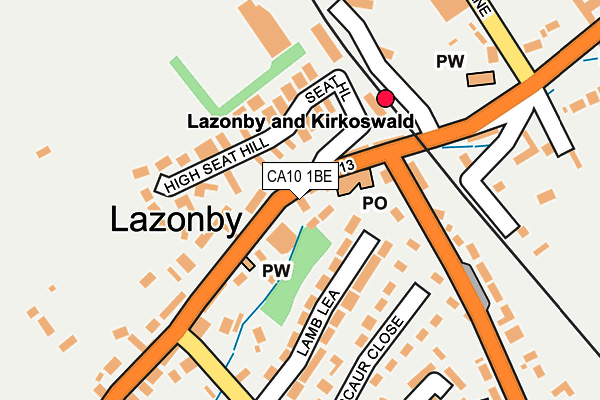 CA10 1BE map - OS OpenMap – Local (Ordnance Survey)