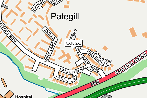 CA10 2AJ map - OS OpenMap – Local (Ordnance Survey)