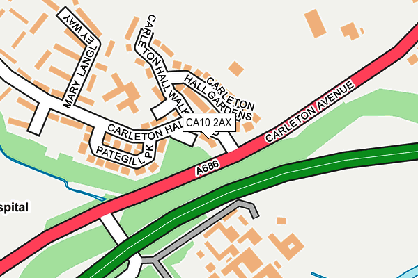 CA10 2AX map - OS OpenMap – Local (Ordnance Survey)