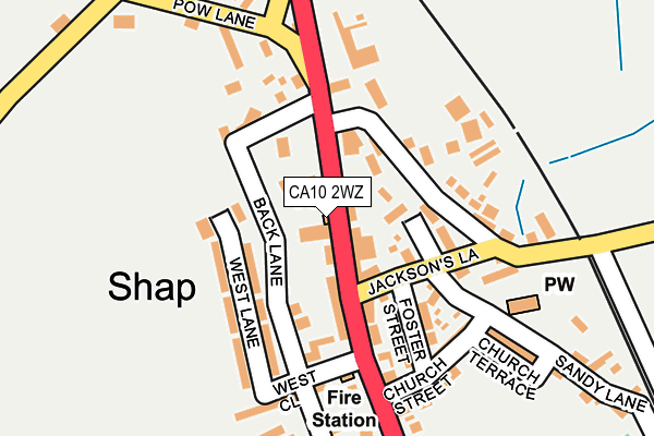 CA10 2WZ map - OS OpenMap – Local (Ordnance Survey)