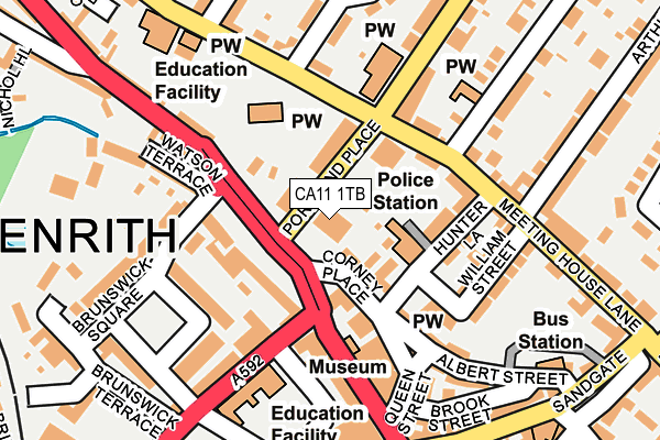 CA11 1TB map - OS OpenMap – Local (Ordnance Survey)