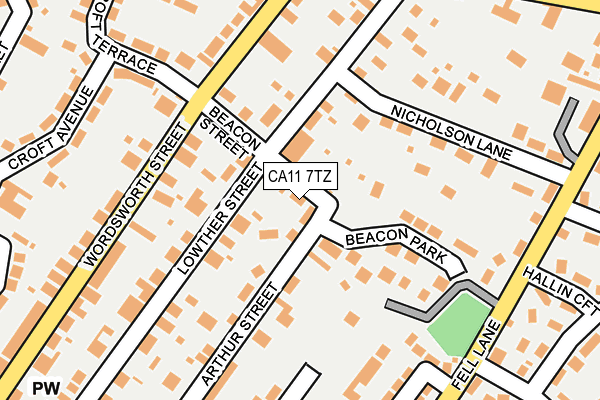 CA11 7TZ map - OS OpenMap – Local (Ordnance Survey)