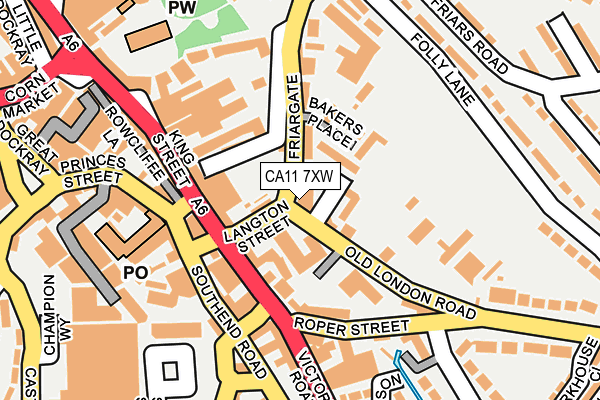 CA11 7XW map - OS OpenMap – Local (Ordnance Survey)