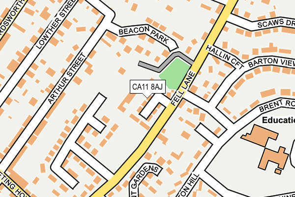 CA11 8AJ map - OS OpenMap – Local (Ordnance Survey)