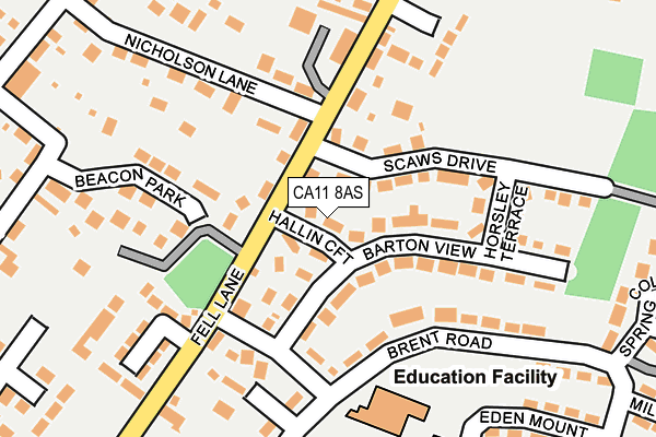 CA11 8AS map - OS OpenMap – Local (Ordnance Survey)