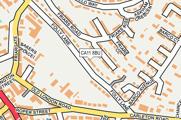 CA11 8BU map - OS OpenMap – Local (Ordnance Survey)