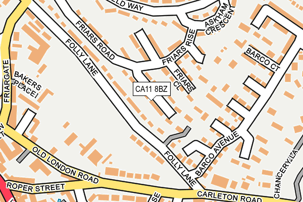 CA11 8BZ map - OS OpenMap – Local (Ordnance Survey)
