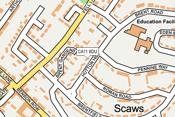 CA11 8DU map - OS OpenMap – Local (Ordnance Survey)