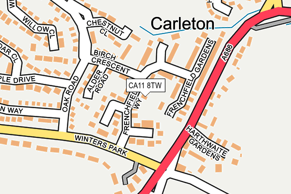 CA11 8TW map - OS OpenMap – Local (Ordnance Survey)