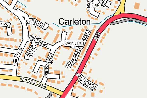 CA11 8TX map - OS OpenMap – Local (Ordnance Survey)