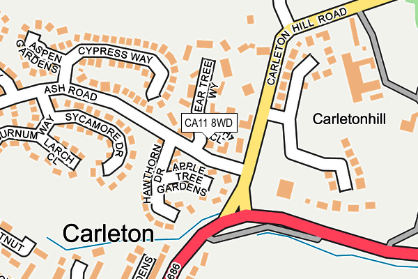 CA11 8WD map - OS OpenMap – Local (Ordnance Survey)