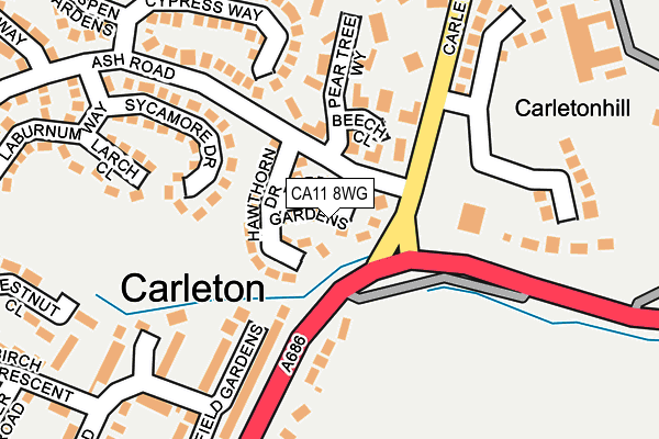 CA11 8WG map - OS OpenMap – Local (Ordnance Survey)