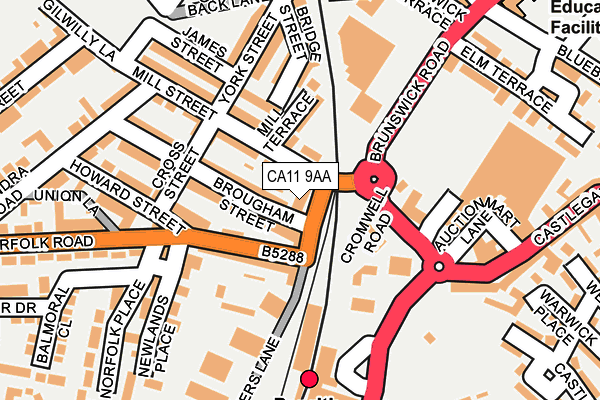 CA11 9AA map - OS OpenMap – Local (Ordnance Survey)