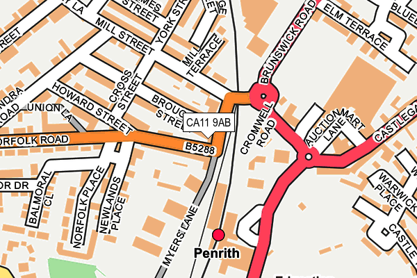 CA11 9AB map - OS OpenMap – Local (Ordnance Survey)