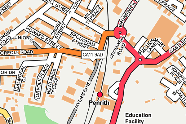 CA11 9AD map - OS OpenMap – Local (Ordnance Survey)