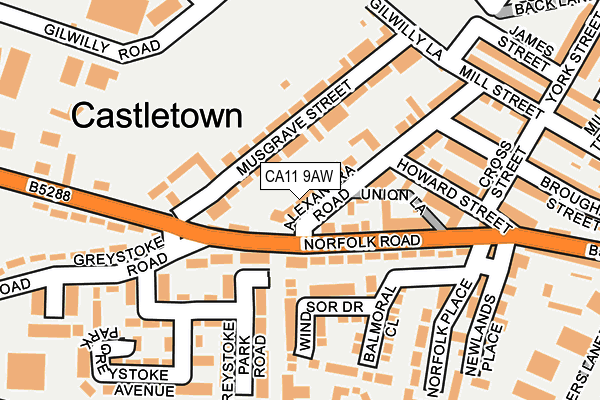 CA11 9AW map - OS OpenMap – Local (Ordnance Survey)