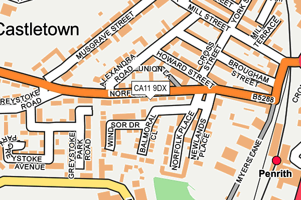 CA11 9DX map - OS OpenMap – Local (Ordnance Survey)