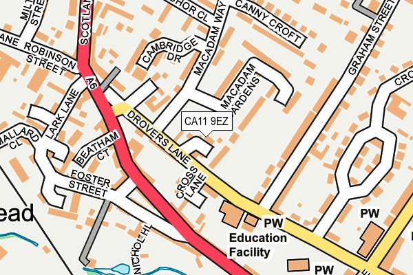 CA11 9EZ map - OS OpenMap – Local (Ordnance Survey)